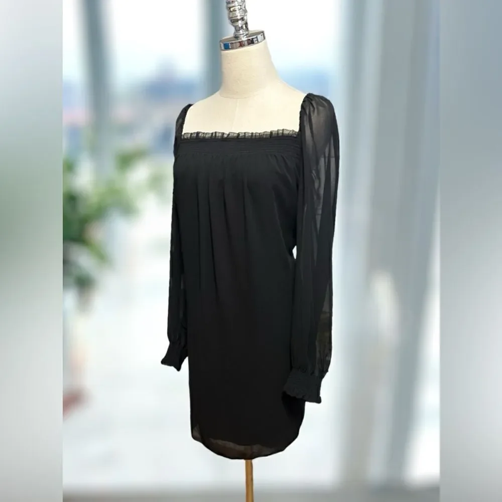 NWT Aritzia Wilfred Free Alana Babydoll Puff Long Sleeve Mini Dress Size L